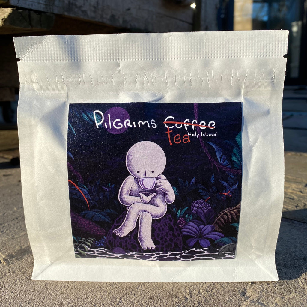 Pilgrims Coffee Organic Breakfast Tea 100g bag/packaging
